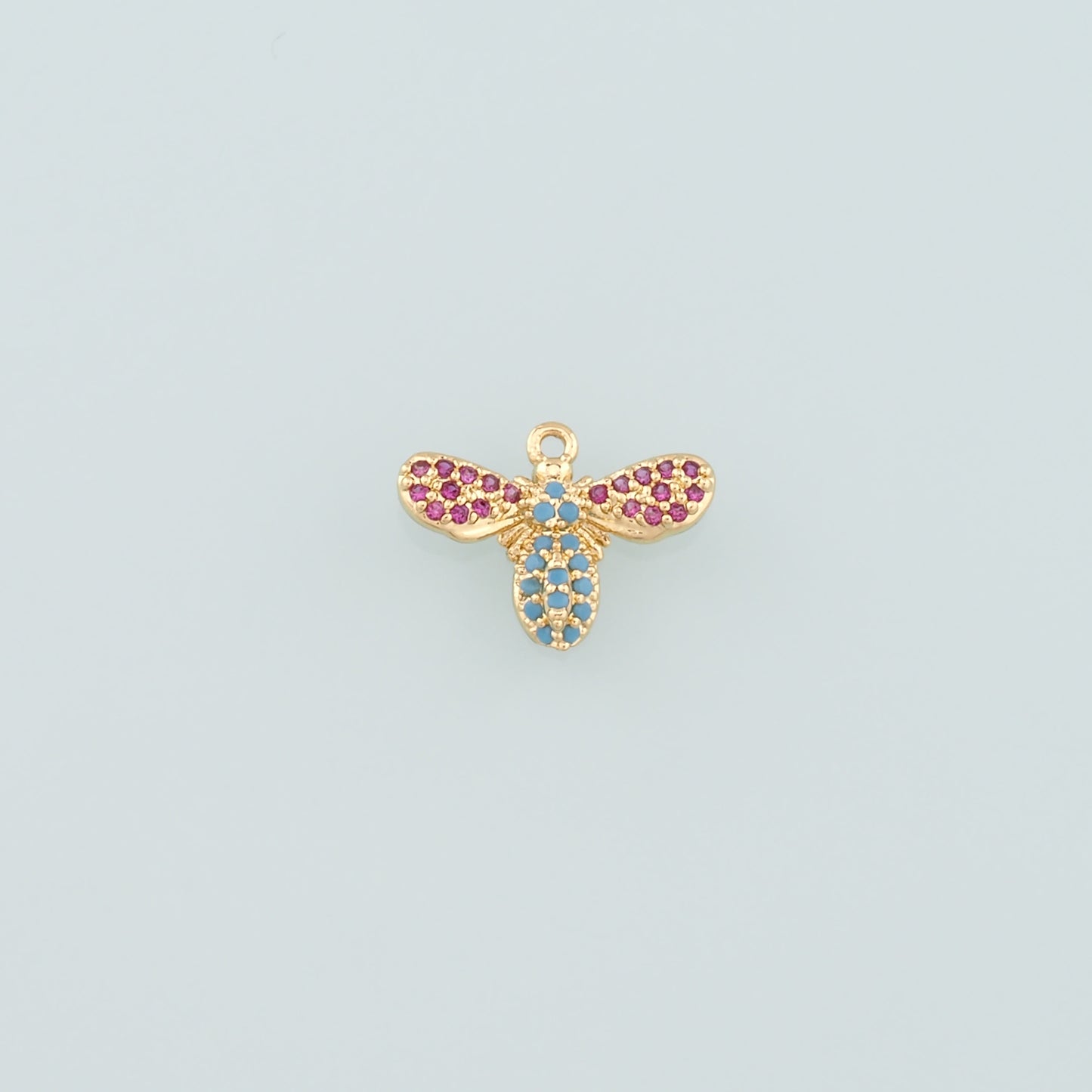 Gold Insect Charms,18K Gold Filled Bee Pendant,CZ Micro Pave Bee Charm Bracelet Necklace for DIY Jewelry Making Supply