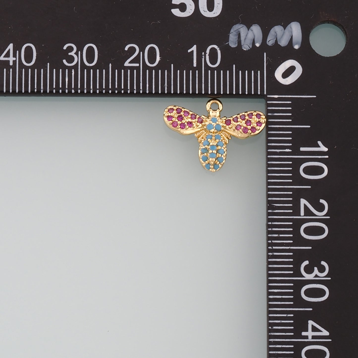 Gold Insect Charms,18K Gold Filled Bee Pendant,CZ Micro Pave Bee Charm Bracelet Necklace for DIY Jewelry Making Supply