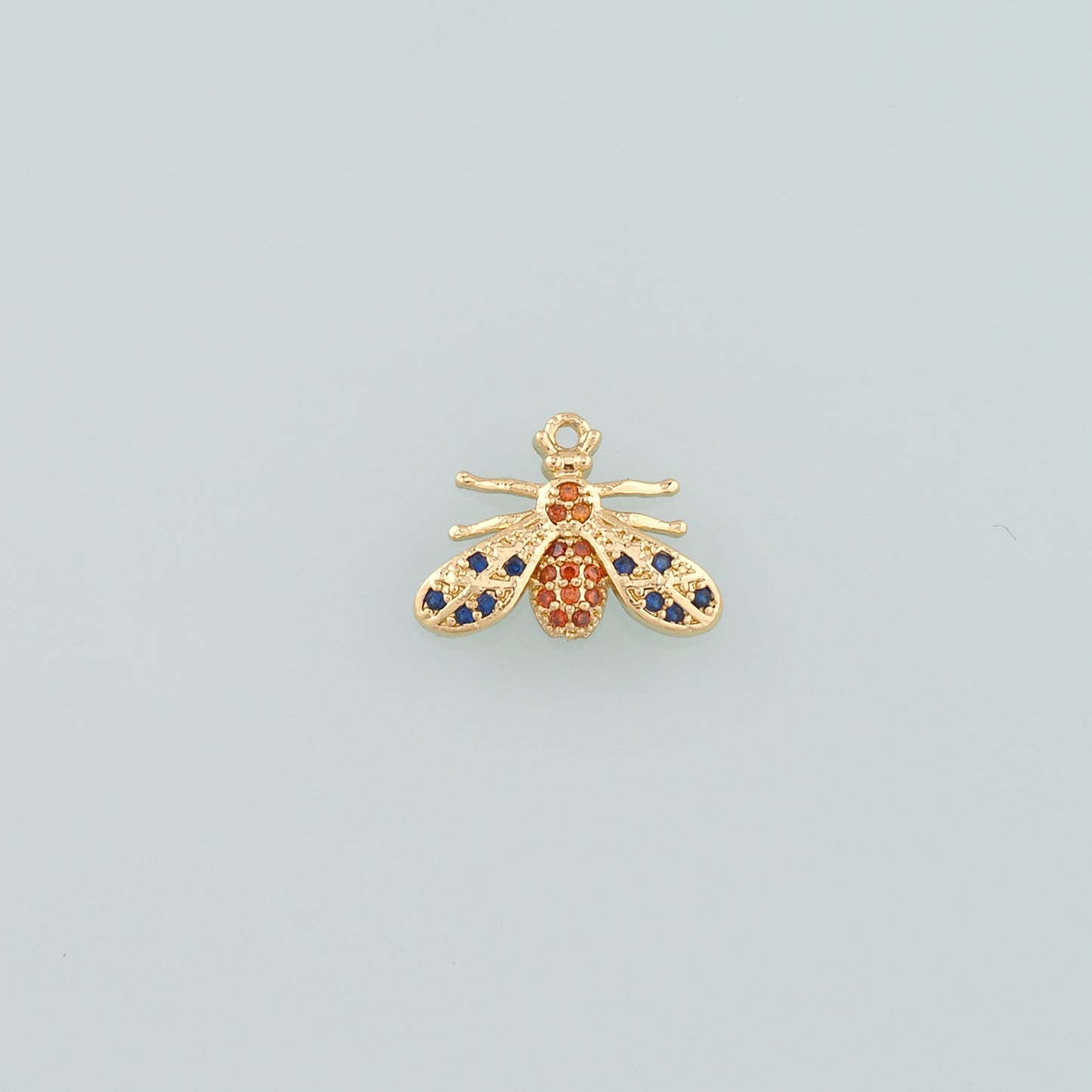 Gold Insect Charms,18K Gold Filled Bee Pendant,CZ Micro Pave Bee Charm Bracelet Necklace for DIY Jewelry Making Supply