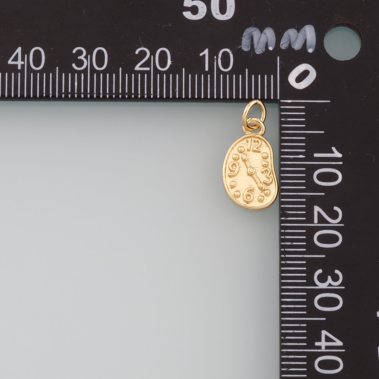 Gold Time Charms,18K Gold Filled Clock Pendant,Dainty Clock Charm Bracelet Necklace for DIY Jewelry Making Supply