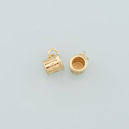 Gold Cup Charms,18K Gold Filled Coffee Cup Pendant,Cup Charm Bracelet Necklace for DIY Jewelry Making Supply