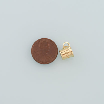 Gold Cup Charms,18K Gold Filled Coffee Cup Pendant,Cup Charm Bracelet Necklace for DIY Jewelry Making Supply