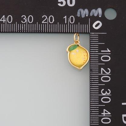 Gold Watermelon Grapes Charms,18K Gold Filled Fruit Pendant,Enamel Fruit Charm Bracelet Necklace for DIY Jewelry Making Supply