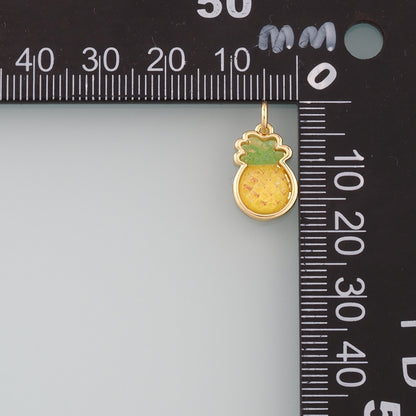 Gold Watermelon Grapes Charms,18K Gold Filled Fruit Pendant,Enamel Fruit Charm Bracelet Necklace for DIY Jewelry Making Supply