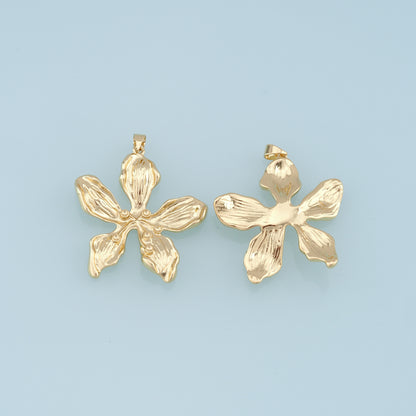 Gold Flower Charms,18K Gold Filled Flower Pendant,Silver flower Charm Bracelet Necklace for DIY Jewelry Making Supply