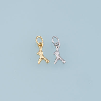 Gold Antler Charms,18K Gold Filled Antler Pendant,Elk Horn Charm Bracelet Necklace for DIY Jewelry Making Supply