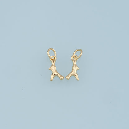 Gold Antler Charms,18K Gold Filled Antler Pendant,Elk Horn Charm Bracelet Necklace for DIY Jewelry Making Supply