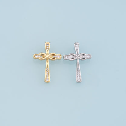 Gold Cross Charms,18K Gold Filled Cross Pendant,Cross Charm Bracelet Necklace for DIY Jewelry Making Supply