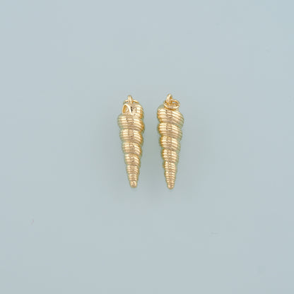 Gold Conch Charms,18K Gold Filled Conch Pendant,Conch Shell Charm Bracelet Necklace for DIY Jewelry Making Supply