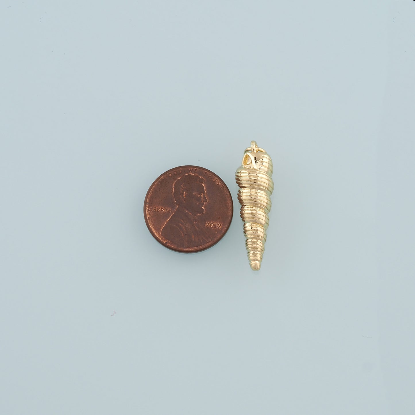 Gold Conch Charms,18K Gold Filled Conch Pendant,Conch Shell Charm Bracelet Necklace for DIY Jewelry Making Supply