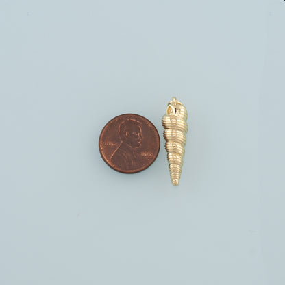 Gold Conch Charms,18K Gold Filled Conch Pendant,Conch Shell Charm Bracelet Necklace for DIY Jewelry Making Supply