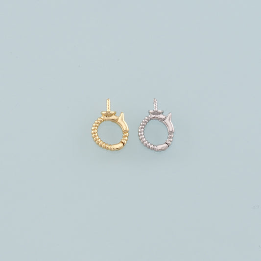 18K Gold Filled Round Carabiner Clasp,Carabiner Lock Connector,Spring Push Gate for DIY Jewelry Clasp Finding Necklace Bracelet
