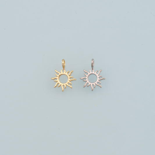 Gold Sun Charms,18K Gold Filled Sun Pendant,Dainty Celestial Charm Bracelet Necklace for DIY Jewelry Making Supply