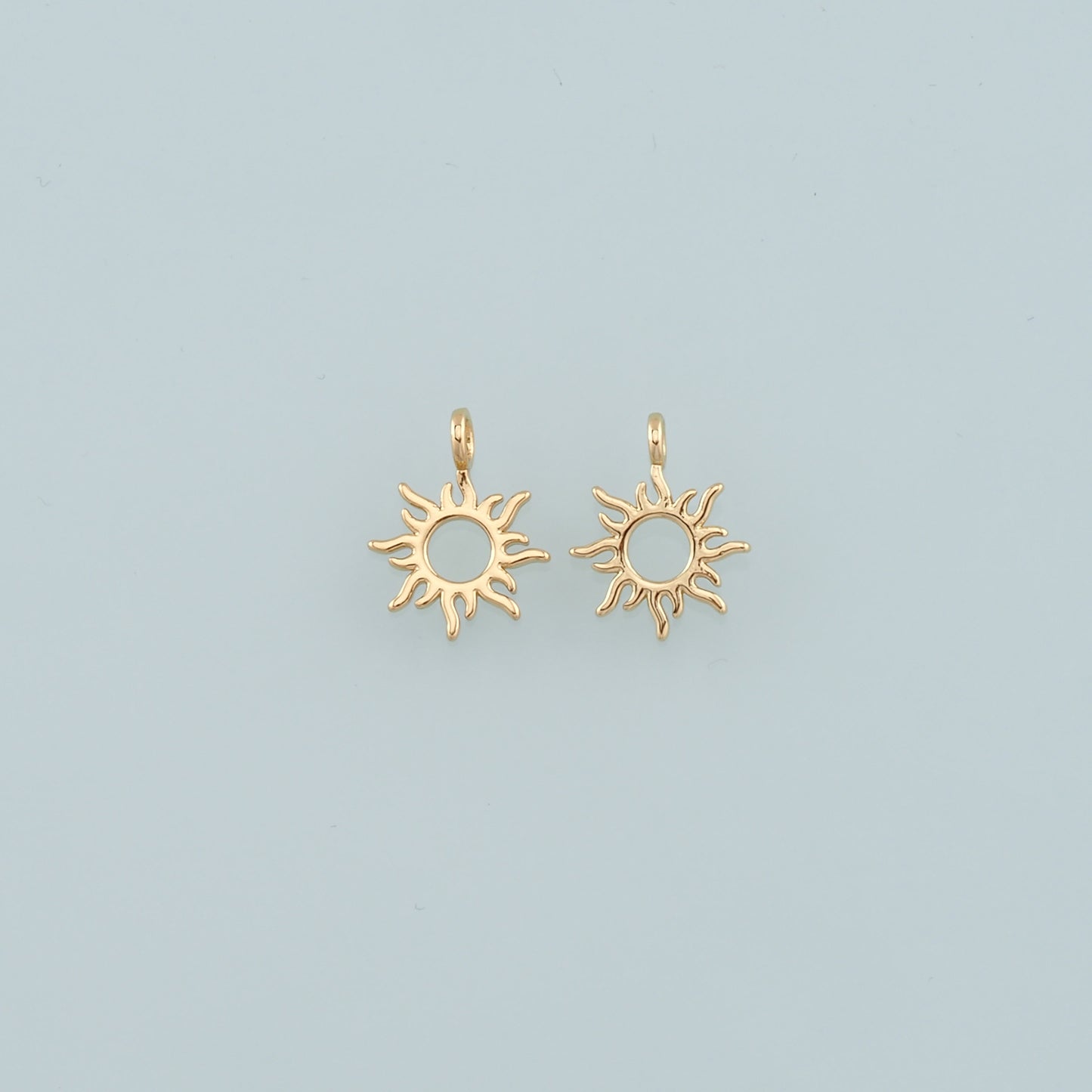 Gold Sun Charms,18K Gold Filled Sun Pendant,Dainty Celestial Charm Bracelet Necklace for DIY Jewelry Making Supply