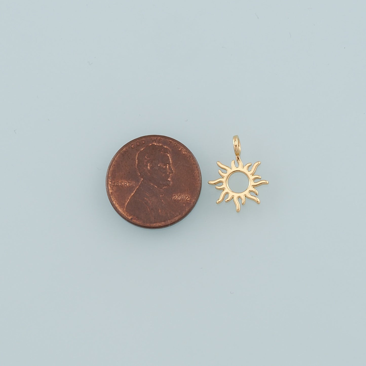 Gold Sun Charms,18K Gold Filled Sun Pendant,Dainty Celestial Charm Bracelet Necklace for DIY Jewelry Making Supply
