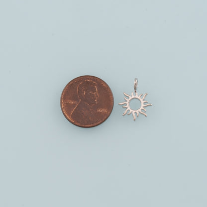 Gold Sun Charms,18K Gold Filled Sun Pendant,Dainty Celestial Charm Bracelet Necklace for DIY Jewelry Making Supply