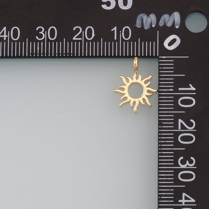 Gold Sun Charms,18K Gold Filled Sun Pendant,Dainty Celestial Charm Bracelet Necklace for DIY Jewelry Making Supply