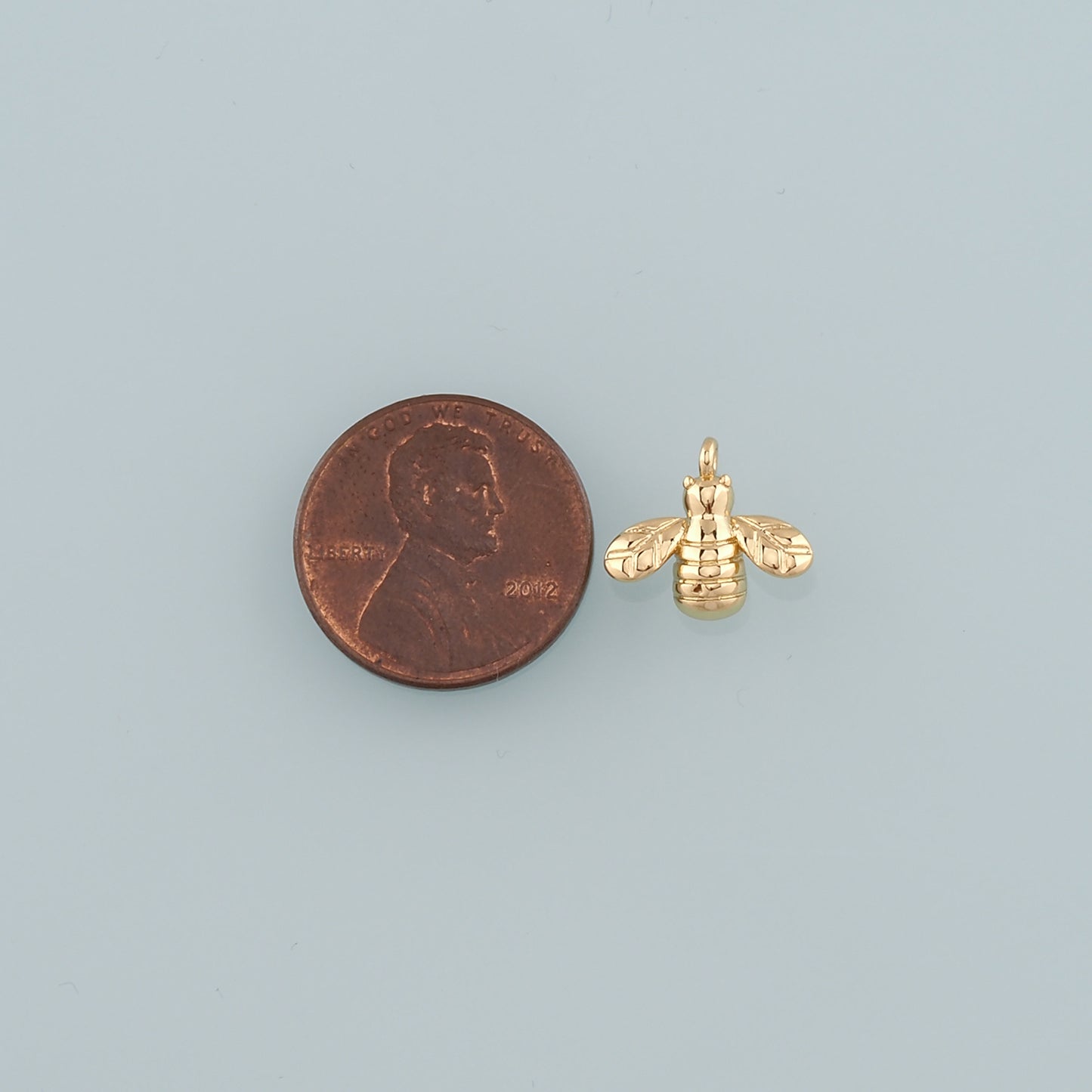 Gold Insect Charms,18K Gold Filled Bee Pendant,Dainty Bee Charm Bracelet Necklace for DIY Jewelry Making Supply
