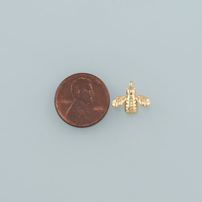 Gold Insect Charms,18K Gold Filled Bee Pendant,Dainty Bee Charm Bracelet Necklace for DIY Jewelry Making Supply