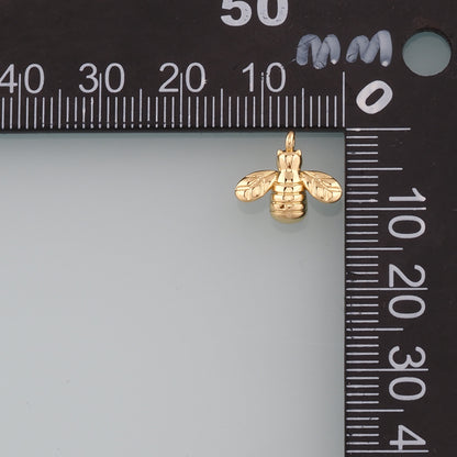 Gold Insect Charms,18K Gold Filled Bee Pendant,Dainty Bee Charm Bracelet Necklace for DIY Jewelry Making Supply