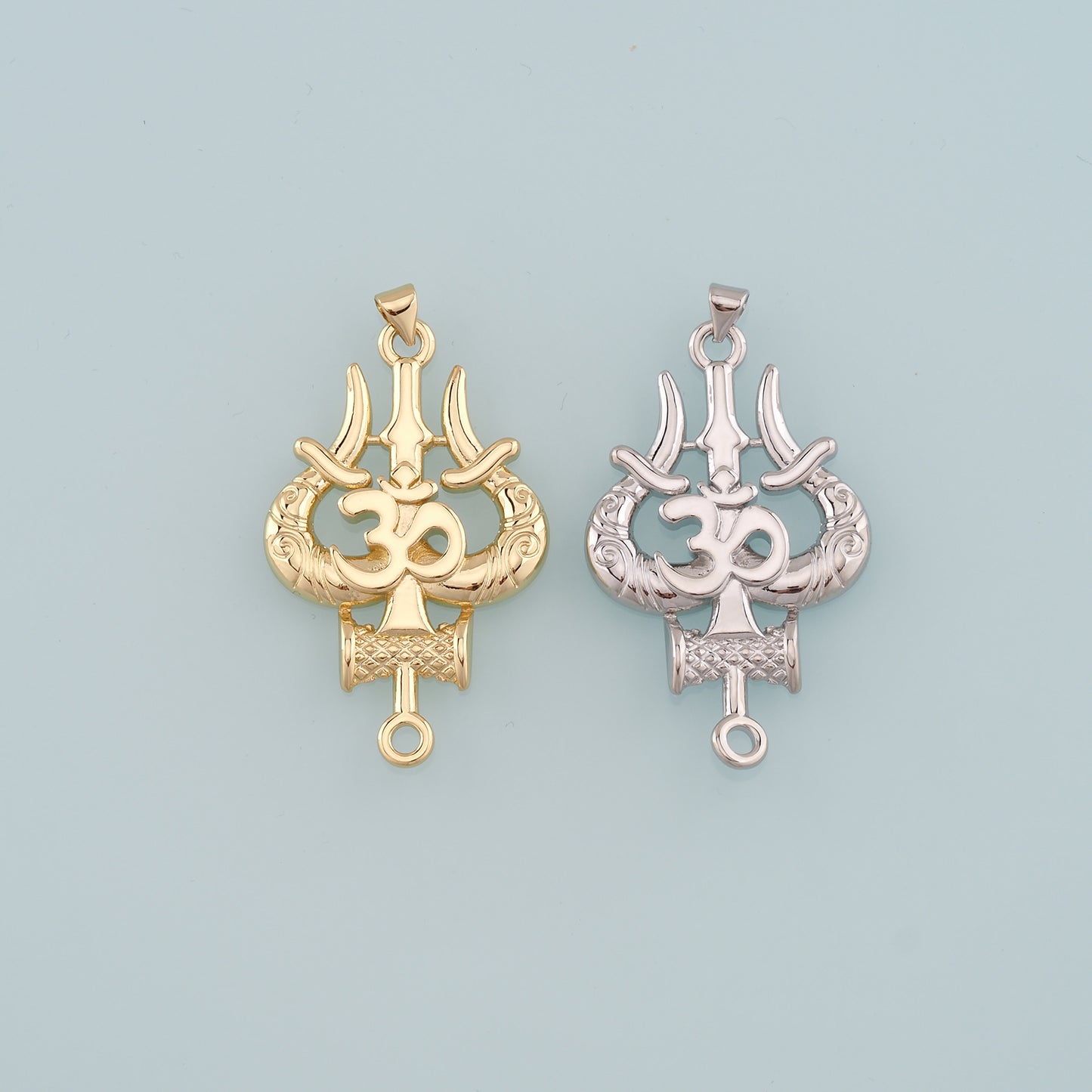 18K Gold Filled Om Pendant,Yoga Charm Bracelet Necklace for DIY Jewelry Making Supply