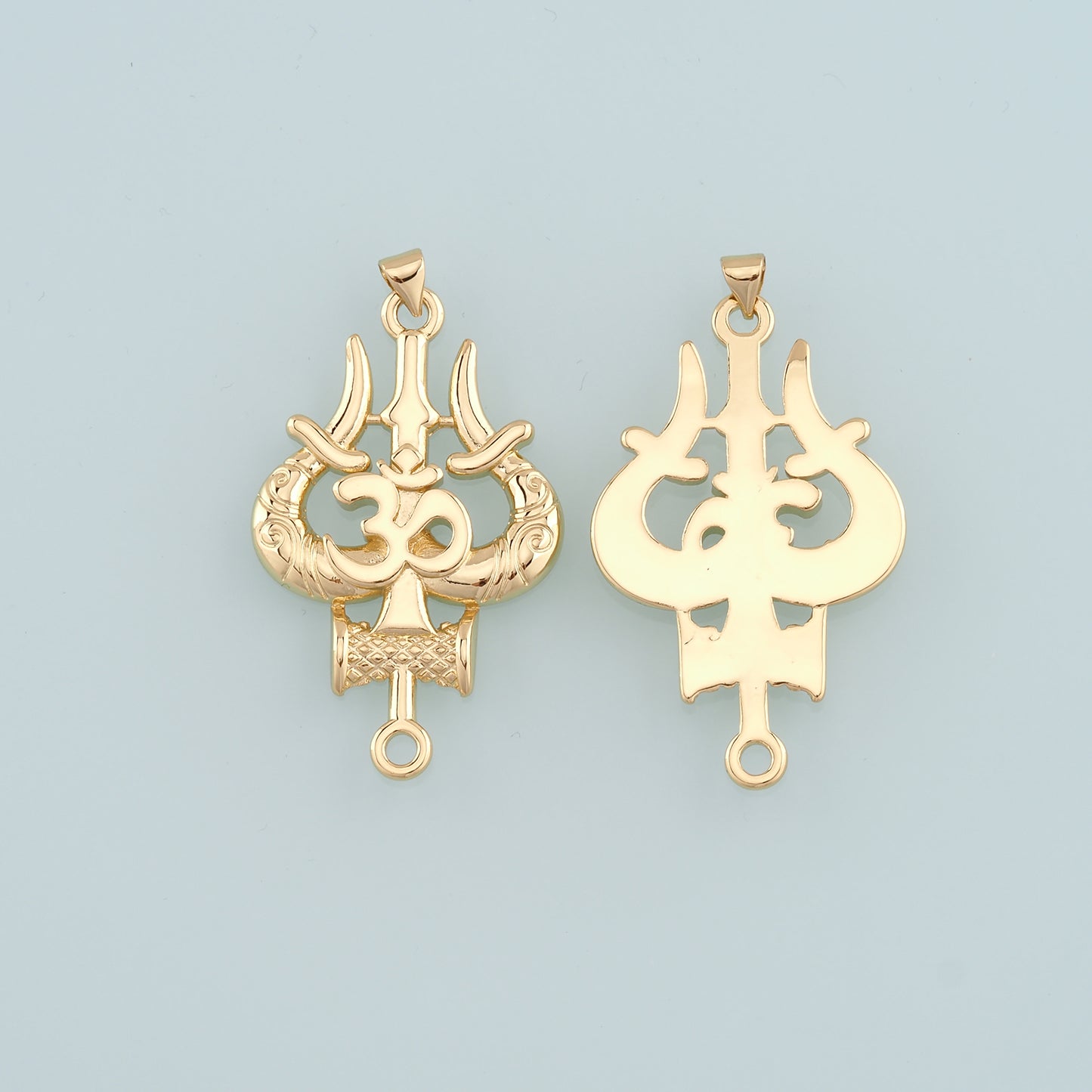 18K Gold Filled Om Pendant,Yoga Charm Bracelet Necklace for DIY Jewelry Making Supply