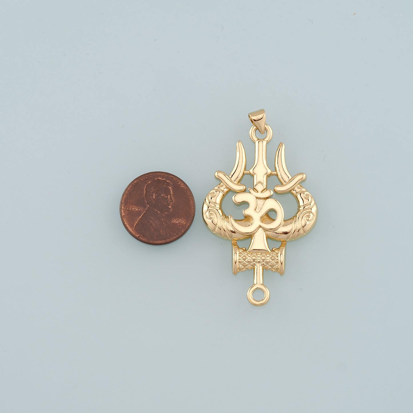 18K Gold Filled Om Pendant,Yoga Charm Bracelet Necklace for DIY Jewelry Making Supply