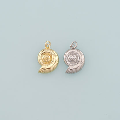 Gold Conch Charms,18K Gold Filled Conch Pendant,Conch Shell Charm Bracelet Necklace for DIY Jewelry Making Supply