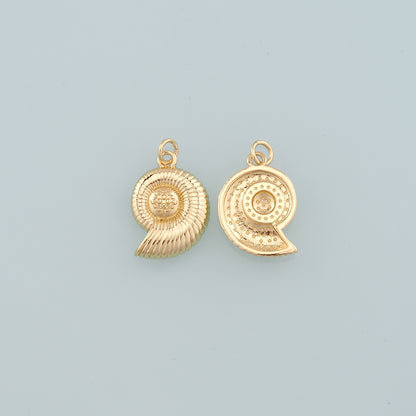 Gold Conch Charms,18K Gold Filled Conch Pendant,Conch Shell Charm Bracelet Necklace for DIY Jewelry Making Supply