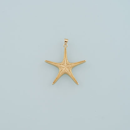Gold Starfish Charms,18K Gold Filled Sea star Pendant,Starfish Charm Bracelet Necklace for DIY Jewelry Making Supply