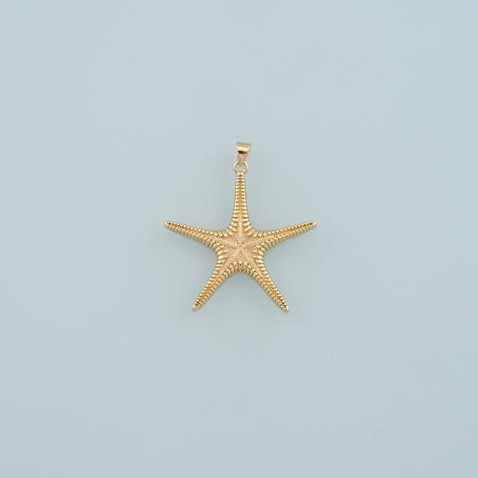 Gold Starfish Charms,18K Gold Filled Sea star Pendant,Starfish Charm Bracelet Necklace for DIY Jewelry Making Supply