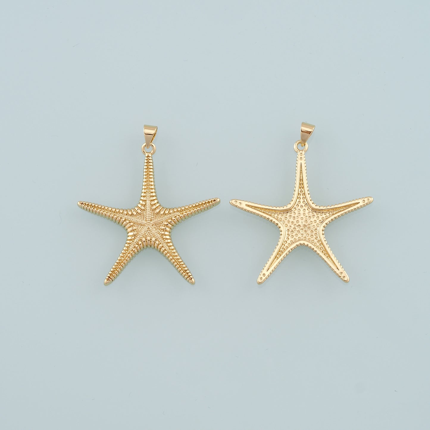 Gold Starfish Charms,18K Gold Filled Sea star Pendant,Starfish Charm Bracelet Necklace for DIY Jewelry Making Supply