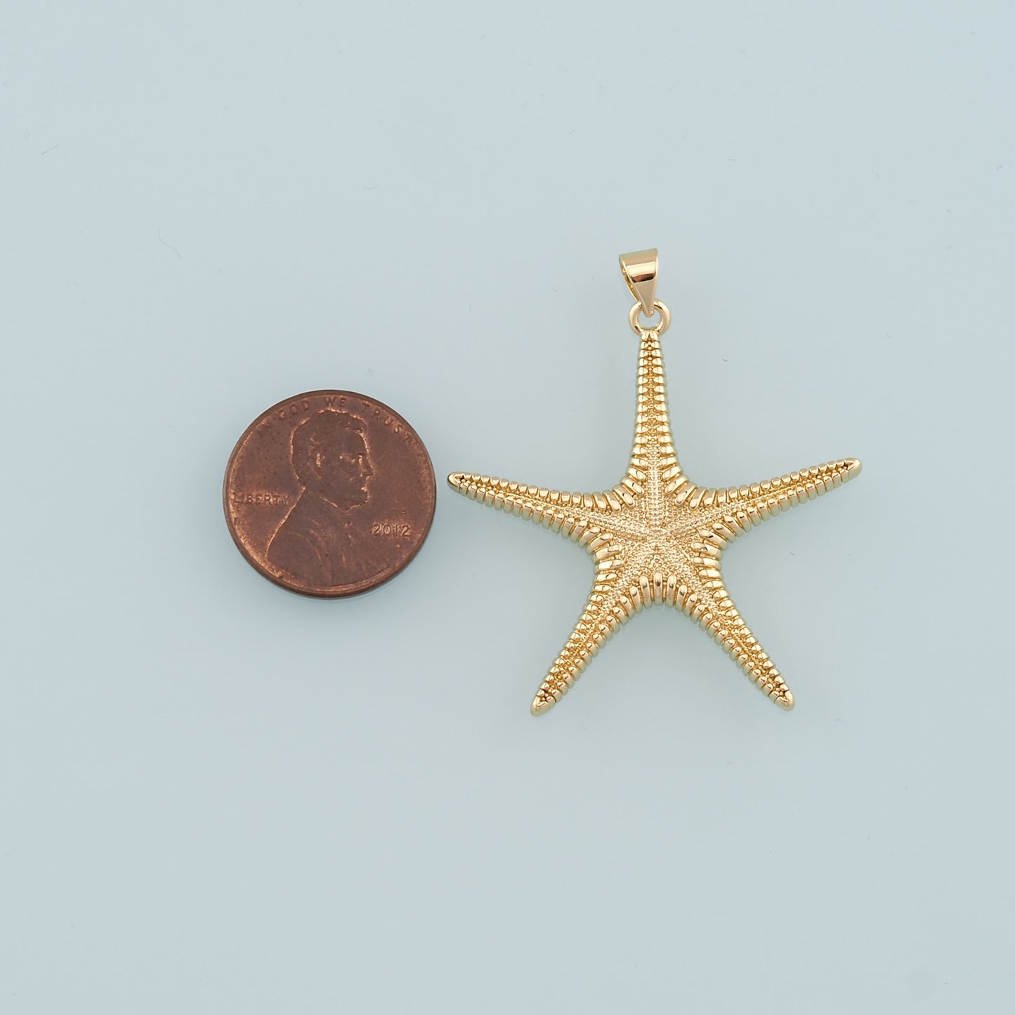 Gold Starfish Charms,18K Gold Filled Sea star Pendant,Starfish Charm Bracelet Necklace for DIY Jewelry Making Supply