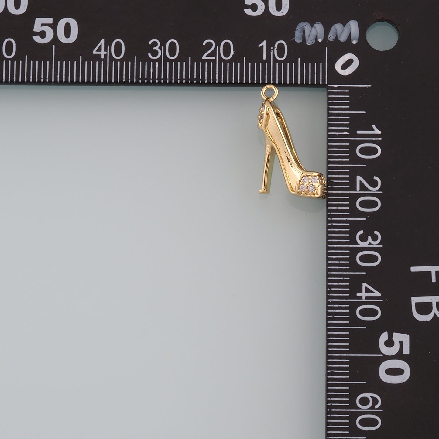 18K Gold Filled High heel Pendant,CZ Micro Pave High heel Charm Bracelet Necklace for DIY Jewelry Making Supply