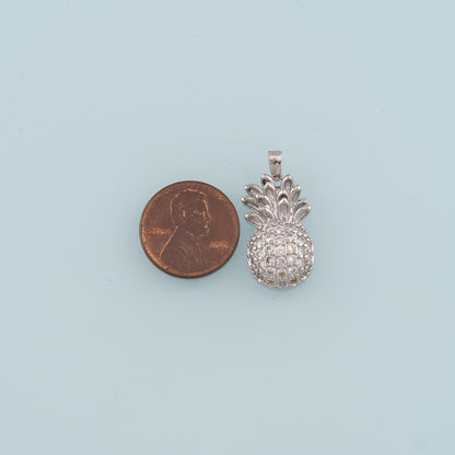 Gold Pineapple Charms,18K Gold Filled Pineapple Pendant,CZ Micro PaveFruit Charm Bracelet Necklace for DIY Jewelry Making Supply