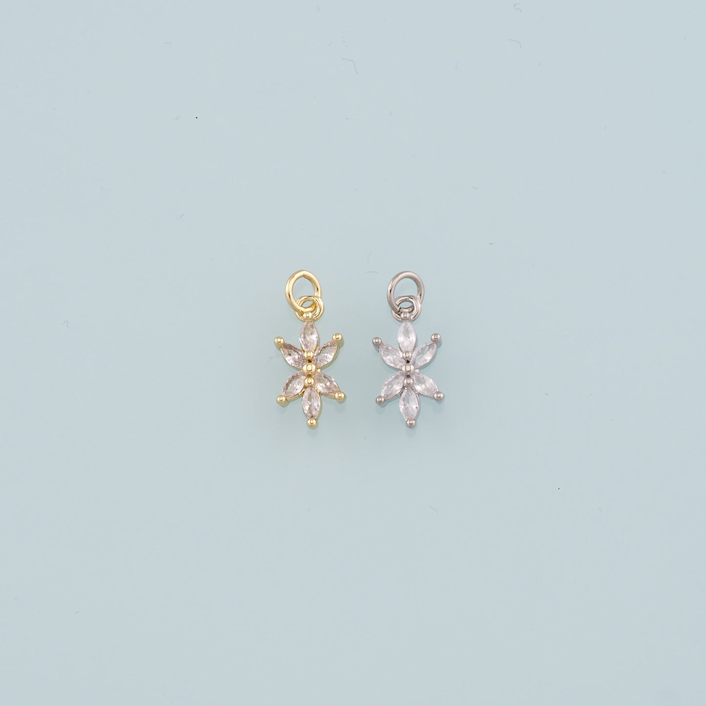 Gold Flower Charms,18K Gold Filled Flower Pendant,Flower Charm Bracelet Necklace for DIY Jewelry Making Supply