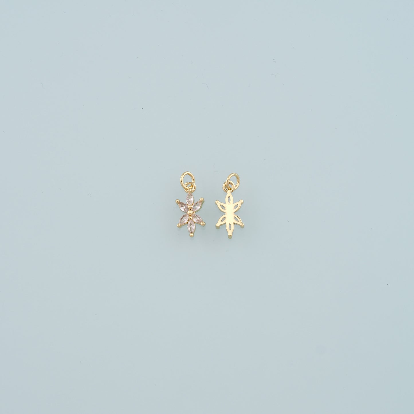 Gold Flower Charms,18K Gold Filled Flower Pendant,Flower Charm Bracelet Necklace for DIY Jewelry Making Supply