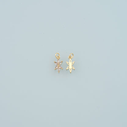 Gold Flower Charms,18K Gold Filled Flower Pendant,Flower Charm Bracelet Necklace for DIY Jewelry Making Supply
