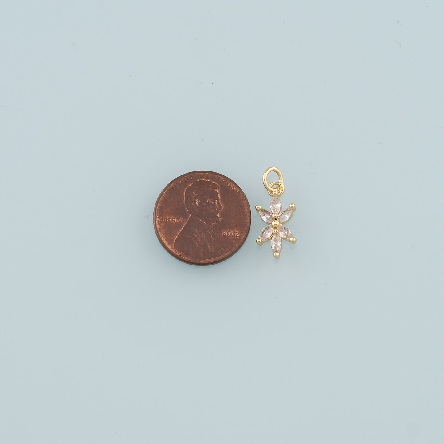Gold Flower Charms,18K Gold Filled Flower Pendant,Flower Charm Bracelet Necklace for DIY Jewelry Making Supply