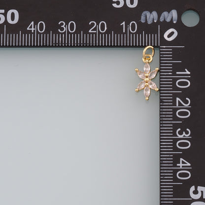 Gold Flower Charms,18K Gold Filled Flower Pendant,Flower Charm Bracelet Necklace for DIY Jewelry Making Supply