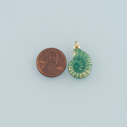 Gold Conch Charms,18K Gold Filled Conch Pendant,Enamel Conch Shell Charm Bracelet Necklace for DIY Jewelry Making Supply