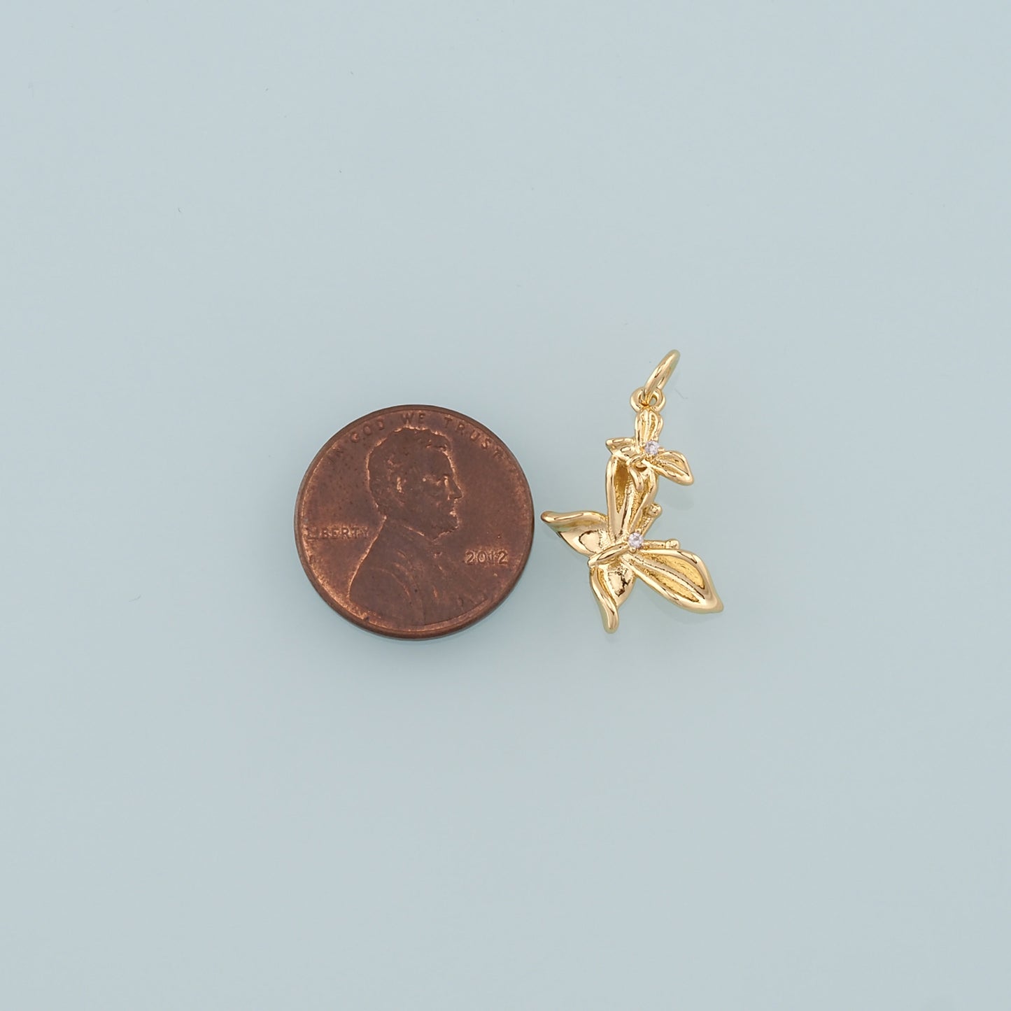 Gold Butterfly Charms,18K Gold Filled Butterfly Pendant,CZ Micro Pave Butterfly Charm Bracelet Necklace for DIY Jewelry Making Supply