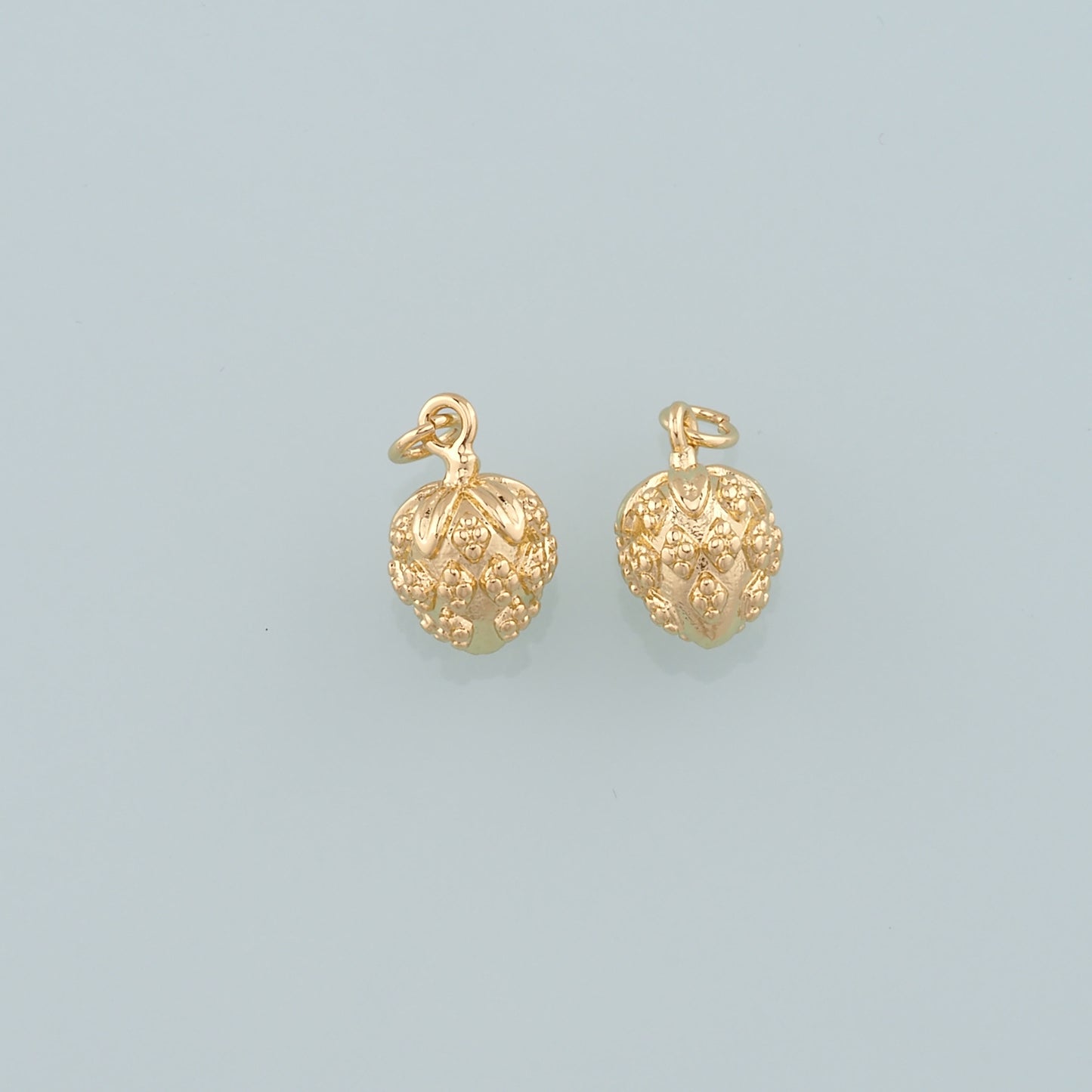 Gold Strawberry Charms,18K Gold Filled Strawberry Pendant,Fruit Charm Bracelet Necklace for DIY Jewelry Making Supply