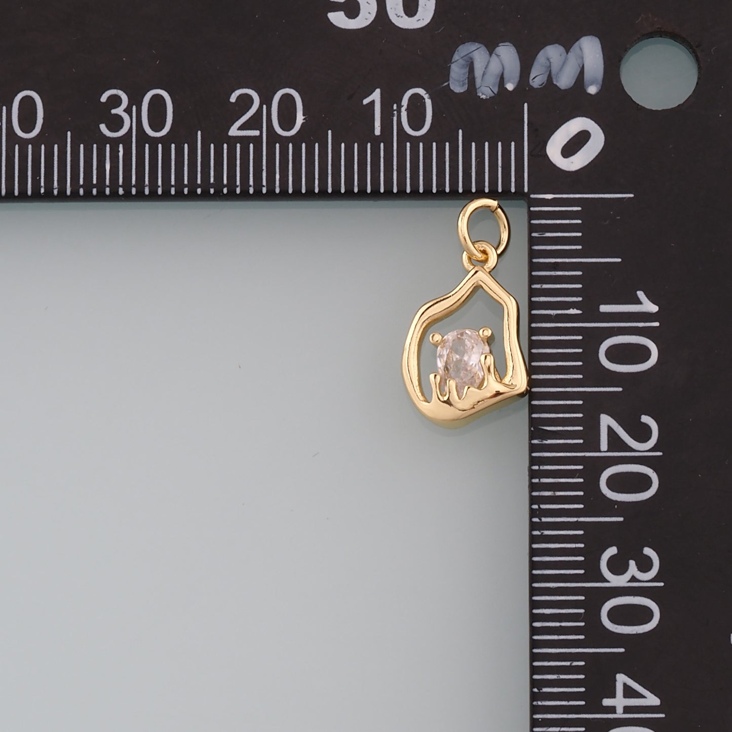 18K Gold Filled Geometry Pendant,CZ Micro Pave Geometry Charm Bracelet Necklace for DIY Jewelry Making Supply