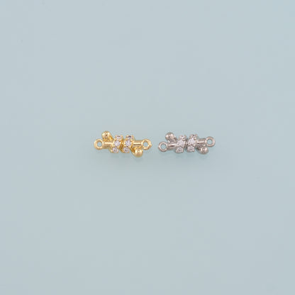 Gold Connector Charm,18K Gold Filled Geometry Pendant,CZ Micro Pave geometry Charm Bracelet Necklace for DIY Jewelry Making Supply