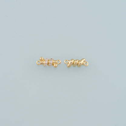 Gold Connector Charm,18K Gold Filled Geometry Pendant,CZ Micro Pave geometry Charm Bracelet Necklace for DIY Jewelry Making Supply