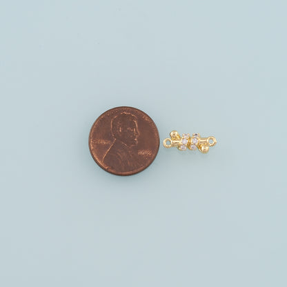 Gold Connector Charm,18K Gold Filled Geometry Pendant,CZ Micro Pave geometry Charm Bracelet Necklace for DIY Jewelry Making Supply