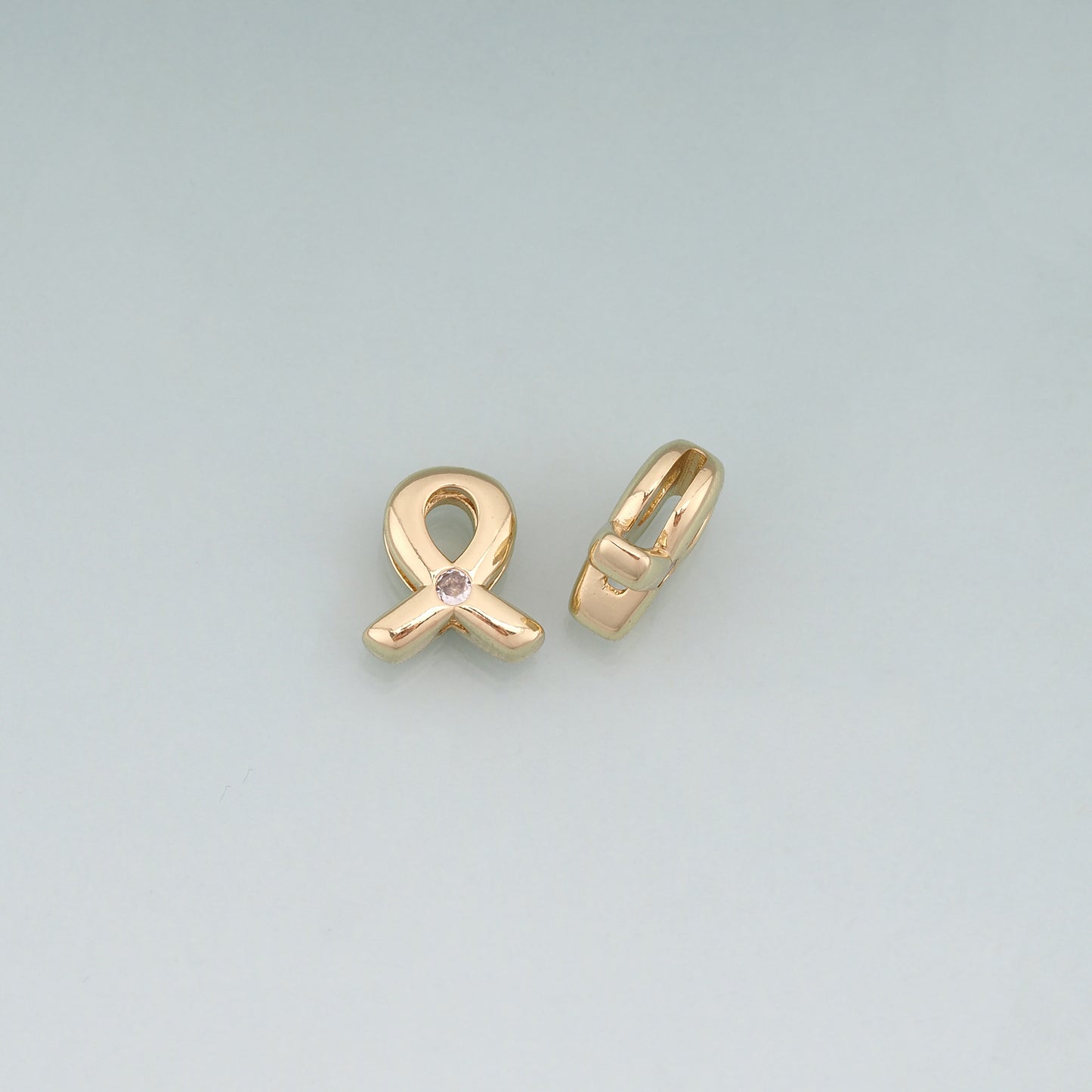 18K Gold Filled CZ Ribbon Beads,Light Luxury Spacer Beads Bracelet Necklace for DIY Jewelry Making Supply