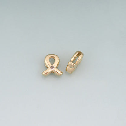 18K Gold Filled CZ Ribbon Beads,Light Luxury Spacer Beads Bracelet Necklace for DIY Jewelry Making Supply