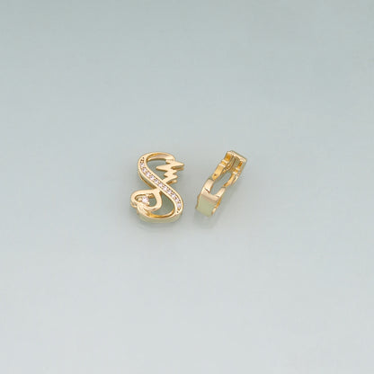 18K Gold Filled CZ Heartbeat Heart Beads,Couple Heart Spacer Beads Bracelet Necklace for DIY Jewelry Making Supply